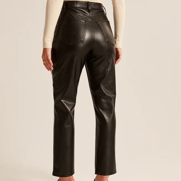Abercrombie Curve Love Vegan Leather Ankle Straight Pant 29 - Picture 2 of 4